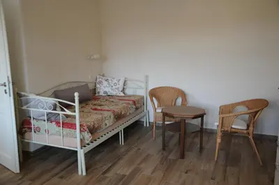 Ein Bett oder Betten in einem Zimmer der Unterkunft Mirabellenhof-Fewo mit Terrasse