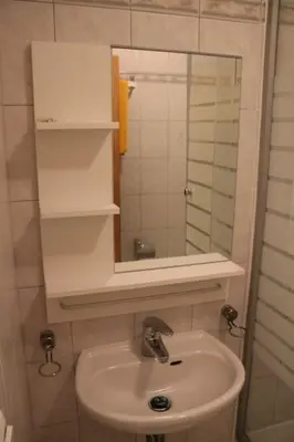 Ein Badezimmer in der Unterkunft Ferienappartement am See II im Biospharenreservat Schorfheide