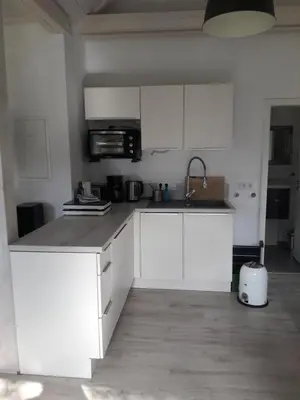 Küche/Küchenzeile in der Unterkunft Cottage am Wald bei Berlin