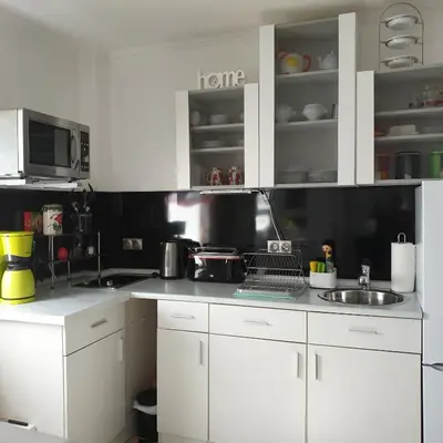 Küche/Küchenzeile in der Unterkunft Ferienapartment MOHNBLUME