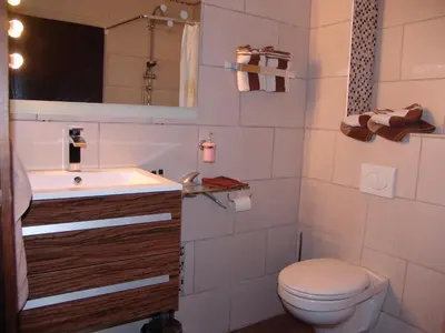Ein Badezimmer in der Unterkunft Ferienwohnungen 3 Birken