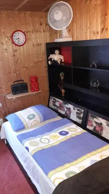 Ein Bett oder Betten in einem Zimmer der Unterkunft Mobile-Home