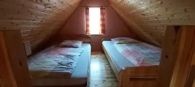 Ein Bett oder Betten in einem Zimmer der Unterkunft Ferienhof Gosen