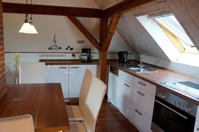 Küche/Küchenzeile in der Unterkunft Schorfheider Ferienwohnung