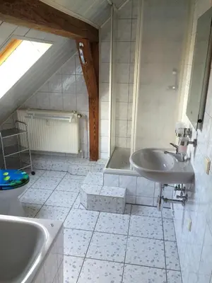 Ein Badezimmer in der Unterkunft Schorfheider Ferienwohnung