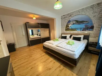 Ein Bett oder Betten in einem Zimmer der Unterkunft Ferienhaus Fichtenwalde