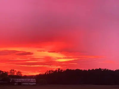Blick auf den Sonnenuntergang/Sonnenaufgang von der Ferienwohnung aus oder aus der Nähe