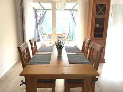 Ein Sitzbereich in der Unterkunft An den Havelwiesen