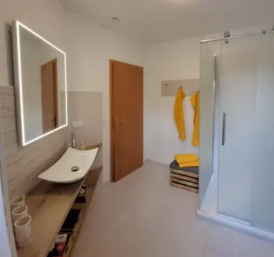 Ein Badezimmer in der Unterkunft Ferienwohnung Mittelmühle