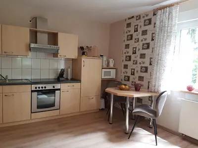 Küche/Küchenzeile in der Unterkunft Ferienwohnung Mittelmühle
