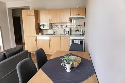 Küche/Küchenzeile in der Unterkunft Apartmenthaus am Grienericksee
