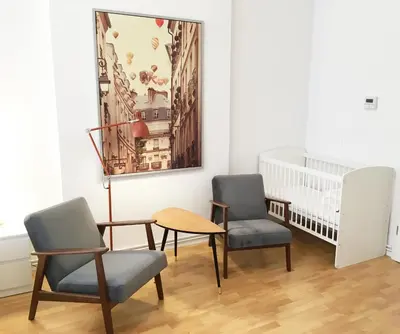 Ein Sitzbereich in der Unterkunft Downtown Apartment Berlin Friedrichshain