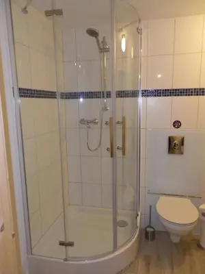 Ein Badezimmer in der Unterkunft Zum Sudhaus im Herzen der Schorfheide