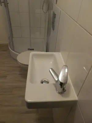 Ein Badezimmer in der Unterkunft Zum Sudhaus im Herzen der Schorfheide