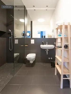 Ein Badezimmer in der Unterkunft Apartments Berlin Aroser Allee
