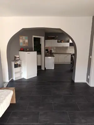 Küche/Küchenzeile in der Unterkunft Ferienwohnung Am Atelier