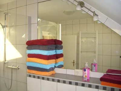 Ein Badezimmer in der Unterkunft Ferienwohnung Oleanderhof
