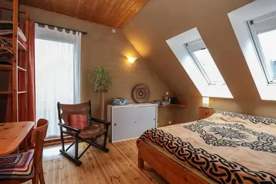 Ein Bett oder Betten in einem Zimmer der Unterkunft Nice room in green Pankow district