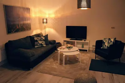 Ein Sitzbereich in der Unterkunft R Berlin City Center Kreuzberg TOP Location