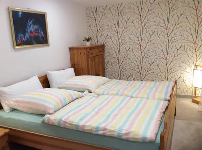 Ein Bett oder Betten in einem Zimmer der Unterkunft Ferienhaus Prieros