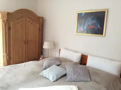 Ein Bett oder Betten in einem Zimmer der Unterkunft Ferienhaus Prieros