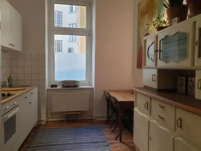 Küche/Küchenzeile in der Unterkunft Apartment center Friedrichshain