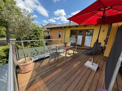 Ein Balkon oder eine Terrasse in der Unterkunft Ferien am See