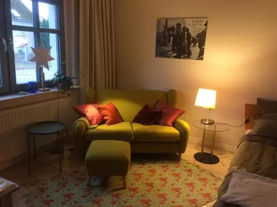 Ein Sitzbereich in der Unterkunft Kranichhof - Studio, Loft & Atelier