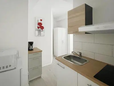 Küche/Küchenzeile in der Unterkunft Schwanenburg Apartments
