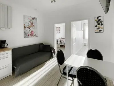 Ein Sitzbereich in der Unterkunft Schwanenburg Apartments