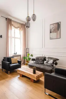 Ein Sitzbereich in der Unterkunft 90sqm 2BR Biz LOFT - 5min Central Station
