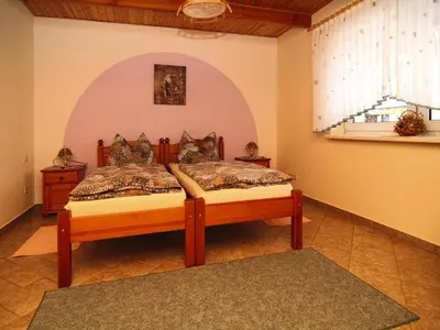 Ein Bett oder Betten in einem Zimmer der Unterkunft Bungalow in Lübben with a terrace