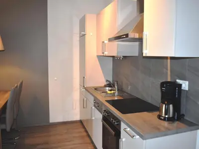 Küche/Küchenzeile in der Unterkunft Appartements mit Blick auf die Spree in Lübben