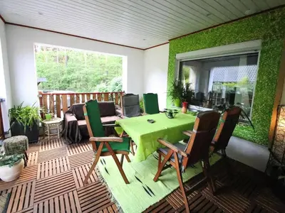 Ein Sitzbereich in der Unterkunft Ferienhaus in Kummersdorf bei Storkow