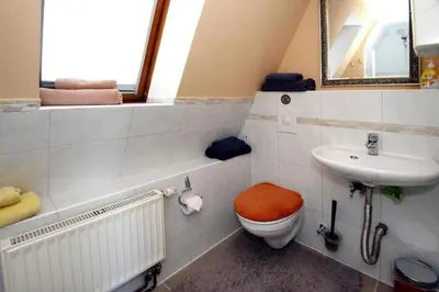 Ein Badezimmer in der Unterkunft Ferienhaus Storchennest 2, Falkensee