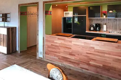 Küche/Küchenzeile in der Unterkunft Ferienhaus Seeblick, Schönberg