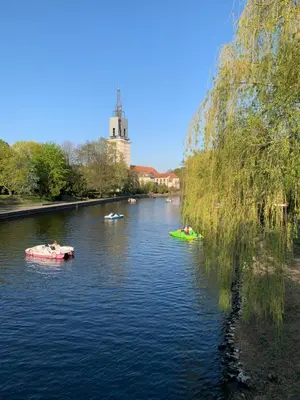Blick auf einen Fluss in der Nähe der Ferienwohnung