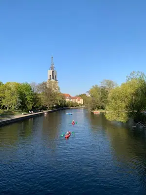 Blick auf einen Fluss in der Nähe der Ferienwohnung