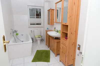 Ein Badezimmer in der Unterkunft Ferienwohnung BadSaarowZentrum