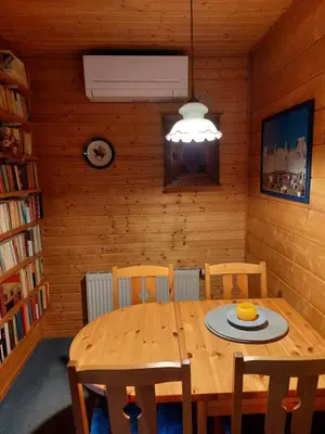 Ein Sitzbereich in der Unterkunft Ferienwohnung Heucke