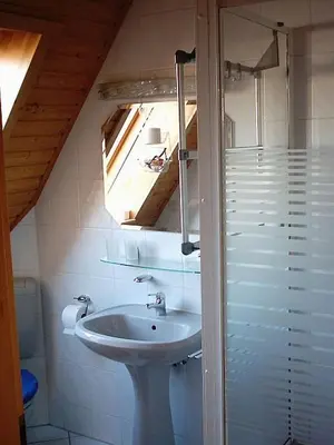 Ein Badezimmer in der Unterkunft Ferienwohnung Heucke