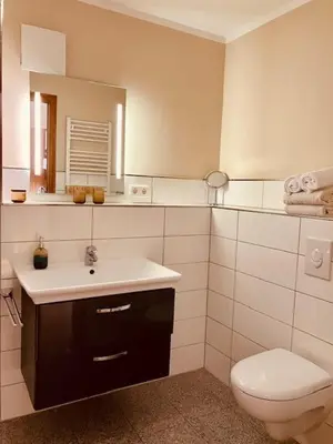 Ein Badezimmer in der Unterkunft Gut Schmerwitz