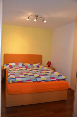 Ein Bett oder Betten in einem Zimmer der Unterkunft Ferienhaus Spreewiese