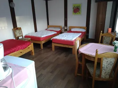 Ein Bett oder Betten in einem Zimmer der Unterkunft Spreewaldgasthaus Petkampsberg