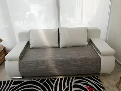 Ein Sitzbereich in der Unterkunft Kleines Haus im Oderbruch