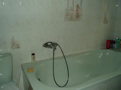 Ein Badezimmer in der Unterkunft Kleines Haus im Oderbruch