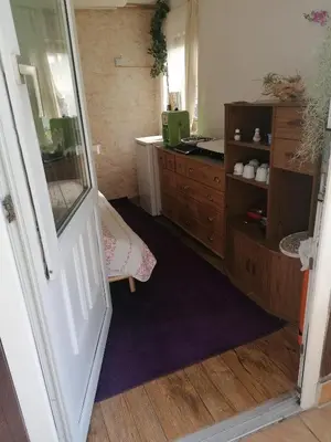 Küche/Küchenzeile in der Unterkunft Kleines Haus im Oderbruch