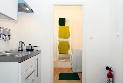 Küche/Küchenzeile in der Unterkunft Appartement über dem Kino Toni