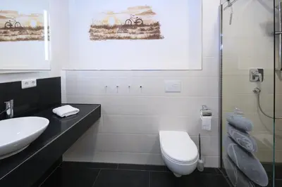Ein Badezimmer in der Unterkunft Ferienanlage Pritzerbe