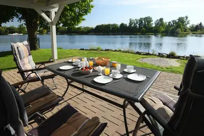 Blick auf einen Fluss in der Nähe der Ferienwohnung